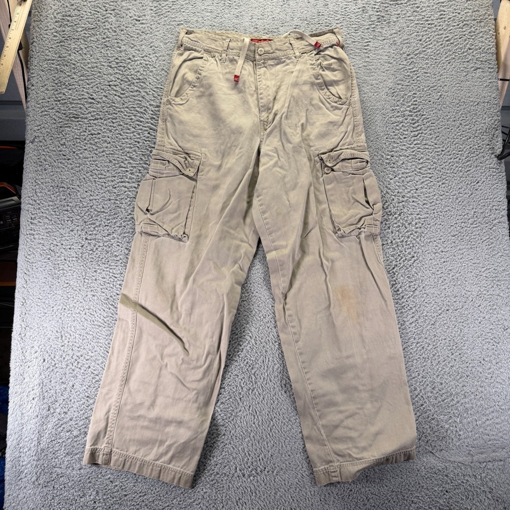 Vintage U.S. Expedition Pant Men 36x34 Beige Cotton Cargo Straight Utility Baggy